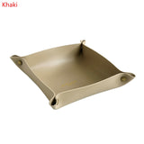 PU Leather Folding Tray Jewelry Display Plate Earrings Rings Cosmetic Organizer Desktop Key Coin Watch Sundries Box