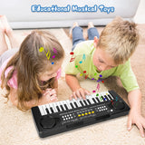 37 Keys Kids Piano Keyboard Portable Electronic Musical Instrument Multi-Function Music Piano For Kids (Black)