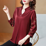 Women's Thin Short Sleeve Western Style Chiffon Shirt