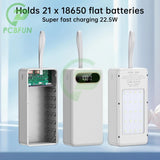 D21 18650 Power Bank Case QC3.0 PD Quick 21*18650 Battery Storage Box 15W Wireless Charge Shell Flashlight