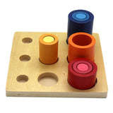 Early Learning Kindergarten Sensory Aids Rainbow Round Ladder Building Blocks Teaching Toys