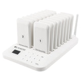 RETEKESS white TD157 wireless dispenser, one to 16 touch queue, equal sign for picking up food