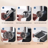 Electric Grinder - Heavy Duty Meat Mincer and Stuffer Maker with Sausage Grinder Plates for Home Kitchen.