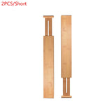 2/4PCS Adjustable Bamboo Drawer Dividers Bedroom Kitchen Drawer Storage Expandable Drawer Dividers For Cupboard Cabinet Wardrobe