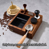 TREELF 3 IN 1 Knock Box and Tamping Station 51/54MM Espresso Anti-pressure Pad Stand Walnut Wooden Coffee Tool