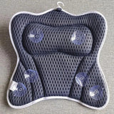 tub Pillow Back Soft Relaxing Neck Cups Bath Hot Cushion For Massage With Gray Suction Tool Spongy Spa