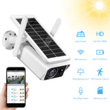 Outdoor Solar Security Camera - 4MP, Chargeable Battery, Wireless WiFi, Home Surveillance with PIR Motion Detection & Night Vision