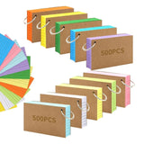 1000 PCS 3X5 Inches Colored Flash With Ring, Punched ed Flashcards Ruled Index Cards Notecards Set Kit