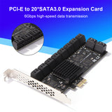 Mining 20/16/12/6 Ports 6Gb PCI Express Controller for PC Expansion Card PCIe to SATA III Converter PCIE Riser Adapter