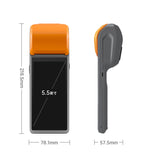 Orange Color High Speed Handheld PDAS Android 11 POS Terminal 4G with 58mm Thermal Receipt Printer 2+32GB memory