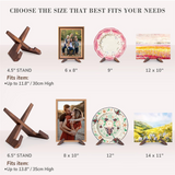 Stand for - 3 Pcs 6.5 Inch Plate Holder Display Wooden Picture Frame Stand, Table Top Easels