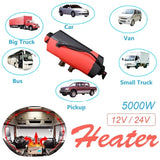 24V Car Mounted Air Diesel Heater with Remote Control LCD Display Automatic Ignition Copper Accessories for RV Trucks Vehicles