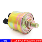 Red Light Digital 2" 52mm Pressure Gauge with Alarm 0~10 Bar Oil Press Meter 1/8NPT Sensor for Auto Car Boat Marine 12V 24V
