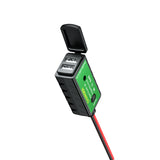 Motorcycle Phone Charger to U Ring Terminal 3.1A Dual USB Port Adapter ON/Off Switch Waterproof 1.6M Cable