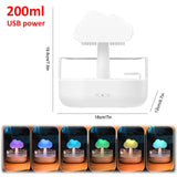 Mushroom Air Humidifier Colorful Night Lights Electric Aroma Diffuser Rain Cloud Smell Distributor Relax Water Drops Sounds