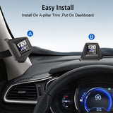 Car OBD2 Head Up Display OBD 2 HUD BeiDou GPS Altitude Clock Speed Oil Temp Meter Speedometer HD Screen Alarm Auto Accessories