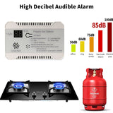 Gas Detector 85dB Loud DC 12V Compact Design RV Propane Alarm for Trailer Camper Motor Digital Display