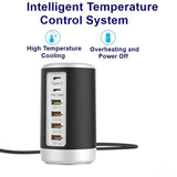 65W USB Fast Charger HUB Quick Charge QC3.0 Multi 6 Port USB Type C PD Charger Charging Station US Plug