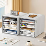 A4 Paper Desktop Storage Rack Document Drawer Organizer Multilayer Student Book Sorting Box For Home Classroom Office Supplies