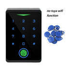 Tuya WiFi APP Keypad Fingerprint Door Access Control System RFID 125KHz Proximity Card controller