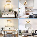 2-Light Bathroom Vanity Light Fixtures, Modern With Clear Glass Shade, Brushed Wall Sconce Lighting