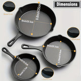1pc/3pcs Saute Fry Pan - Pre-Seasoned Cast Iron Skillet - Nonstick Frying Pan 15.24 Cm, 20.32 Cm And 25.4 Cm Cast Iron Set