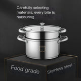 1pc, Soup Pot With Lid, Thickened Stainless Steel Cooking Pot For Stews And Soups In Kitchen, Double Layer Steel Pot Suitable For Gas Stove And Electric Induction Cooker