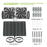 Single Crystal Safe Fan 15W12V Solar PV Two IPX7 Waterproof Fans For Outdoor Greenhouse Coop Pets