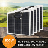 300W/600W 18V Flexible Monocrystalline Solar Panel with 60A Controller - Complete Kit for Outdoor, Phone, RV, Car, Boat, Camping.