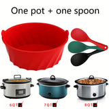 1pc Reusable Cooking Pot Liners, Silicone Slow Cooker Liners, Easy Clean And Leak Proof Cooking Bags, Fit 6 To 8 Quart