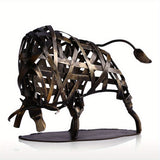 1pc Metal Sculpture, Iron Braided Cattle, Home Furnishing Articles Handmade Crafts, Metal Modern Sculpture Iron Braided Cattle Home Handmade Statue Crafts,room Decor,home Decor