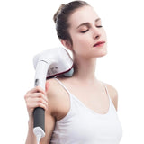 2 Heads Charging Electric Body Hammer Red Light Vibration Back Cervical Massage Stick Health Care Relieve Pain