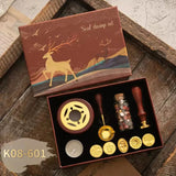 Set Vintage Kit Wedding Invitation Postcard Seag Wax Beads Seal Stamp Melting Gift Packing Box