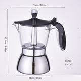 1pc Premium Transparent Moka Pot - 4/6 Cup Stovetop Espresso Maker for Cuban Coffee and Italian Espresso