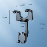 Car Phone Holder Rearview Mirror Driving Recorder Bracket DVR/GPS Mobile Phone Support Universal Clip Rotatable and Retractable