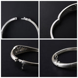 S990 Sterling Silver Frosted Ethnic Style Flower Rich Fish-shaped Female Live Buckle Bracelet