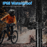 Bicycle Handlebar Mirror & Rear Camera - 4.3" Monitor, 1080P, 8-LED Night Vision, 150° Wide Angle, Rotatable Bracket