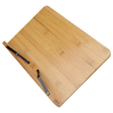 Book Holder Tray Natural Space Saving 5 Adjustable Height Bamboo Reading Rack for Elder for Living Room