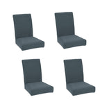 For Dining Room Set Of 4 Dark Grey Stretch Slipcovers Chairs Kitchen Chair Covers
