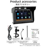 Waterproof 5 inch Motorcycle Navigator With Bulit-in Speaker Support Wireless CarPlay Android Auto Dual Bluetooth Mirror k