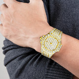 PINTIME Watch For Men Luxury Diamond Iced Out Casuals Top Brand Fashion Quartz Wristwatch Waterproof 3br Business Reloj Hombre