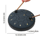 6 Inch 11 Notes Hand Pan with Bag Music Book Drum Mallets Percussion Instruments for Yoga Meditation Unique Gift