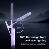 Portable Clip-on Ring for Phone w/ Mirror Modes 3 Levels Brighess 180° Rotatable Selfie Fill Light