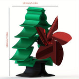 1pc, Fireplace Fan, Christmas Tree Shaped Wood Stove Fan, Heat Circulation Wood Real Fire Heat Powered Fireplace Fan, Thermal Self-starting Fan, Home, Kitchen Fireplace Fan, Christmas Decor