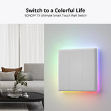 T5 TX Ultimate Smart Wall Switch Full Touch Access LED Light Edge Multi-Sensory EWek Remote Control Via Alexa Google