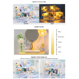 DIY Doll House Miniature 3D Wooden Dollhouses Set Furniture Kit With LED & Dust Cover Toys For Children Gift