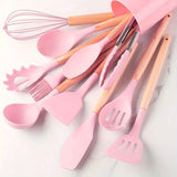 Silicone non stick safety kitchen utensil set, each set of 12 pieces
