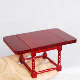 1/12 Scale Handcraft Wood Extendable Folding Table Desk Furniture For Dollhouse Living Room Ornament Accessory