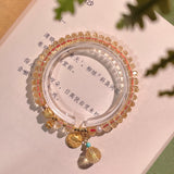 Single-ring Faceted Crystal Strand With Lucky Cat Pendant