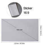 120in/100in Portable Projector HD 16:9 Frameless Video Projection Screen Foldable Wall Mounted for Home Theater Office